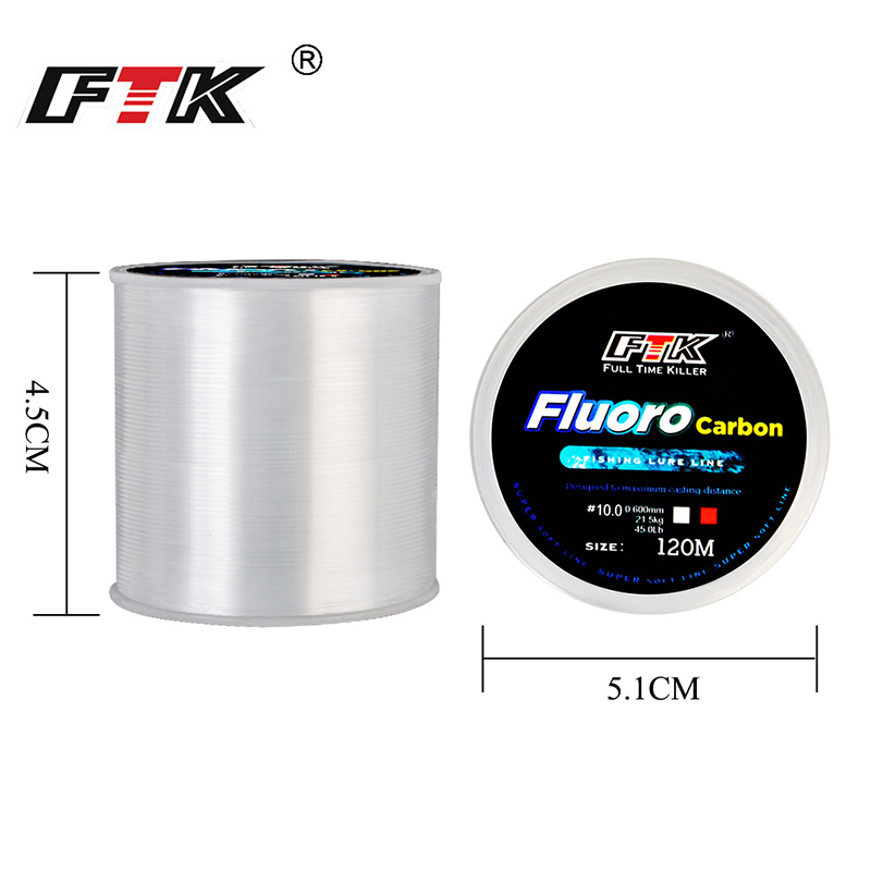 FTK 120 متر خيط صنارة الصيد 0. - مراجعة Fluorocarbon Line وسعره