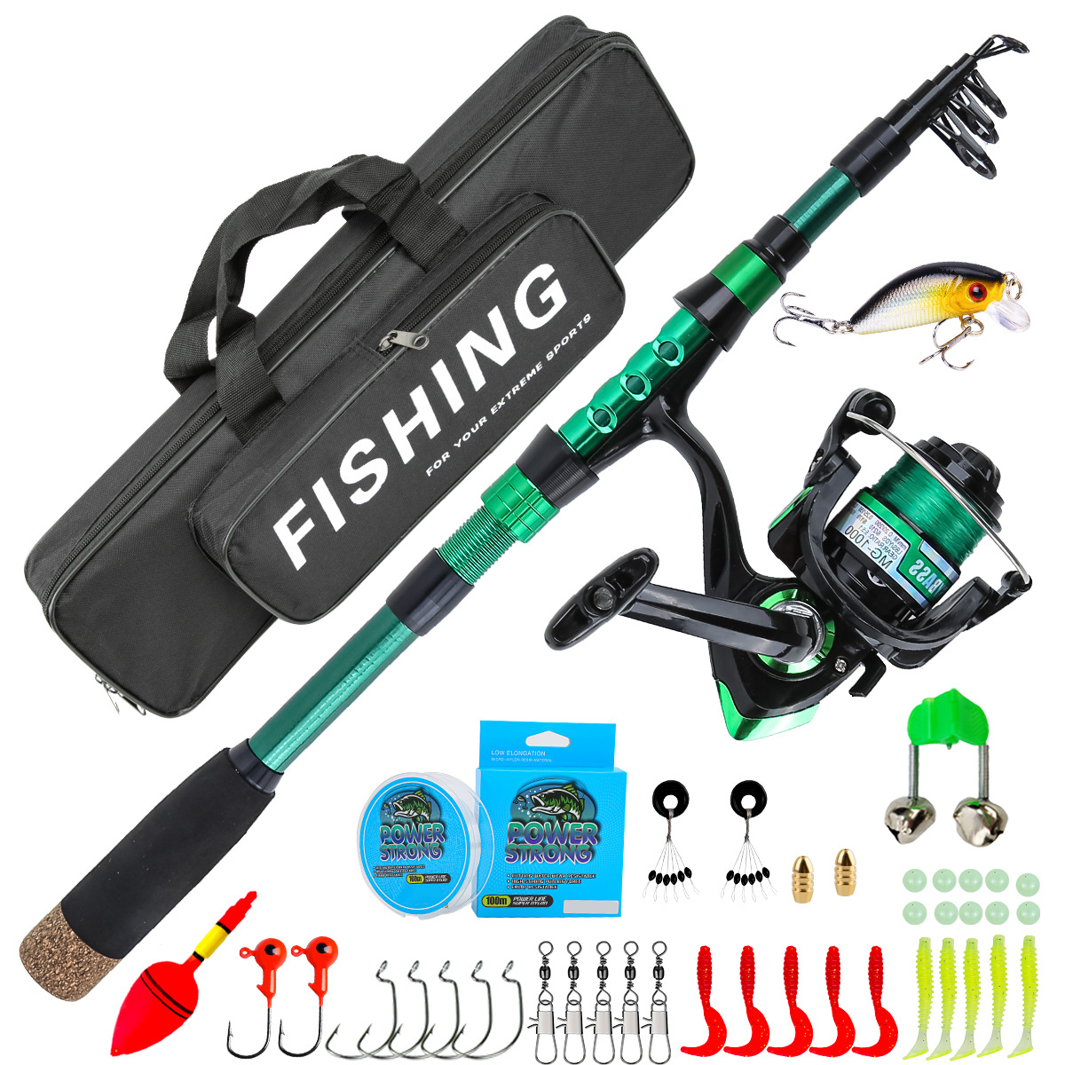 طقم صيد كامل من ألياف الكربون  - مراجعة Fishing Line Spooler وسعره